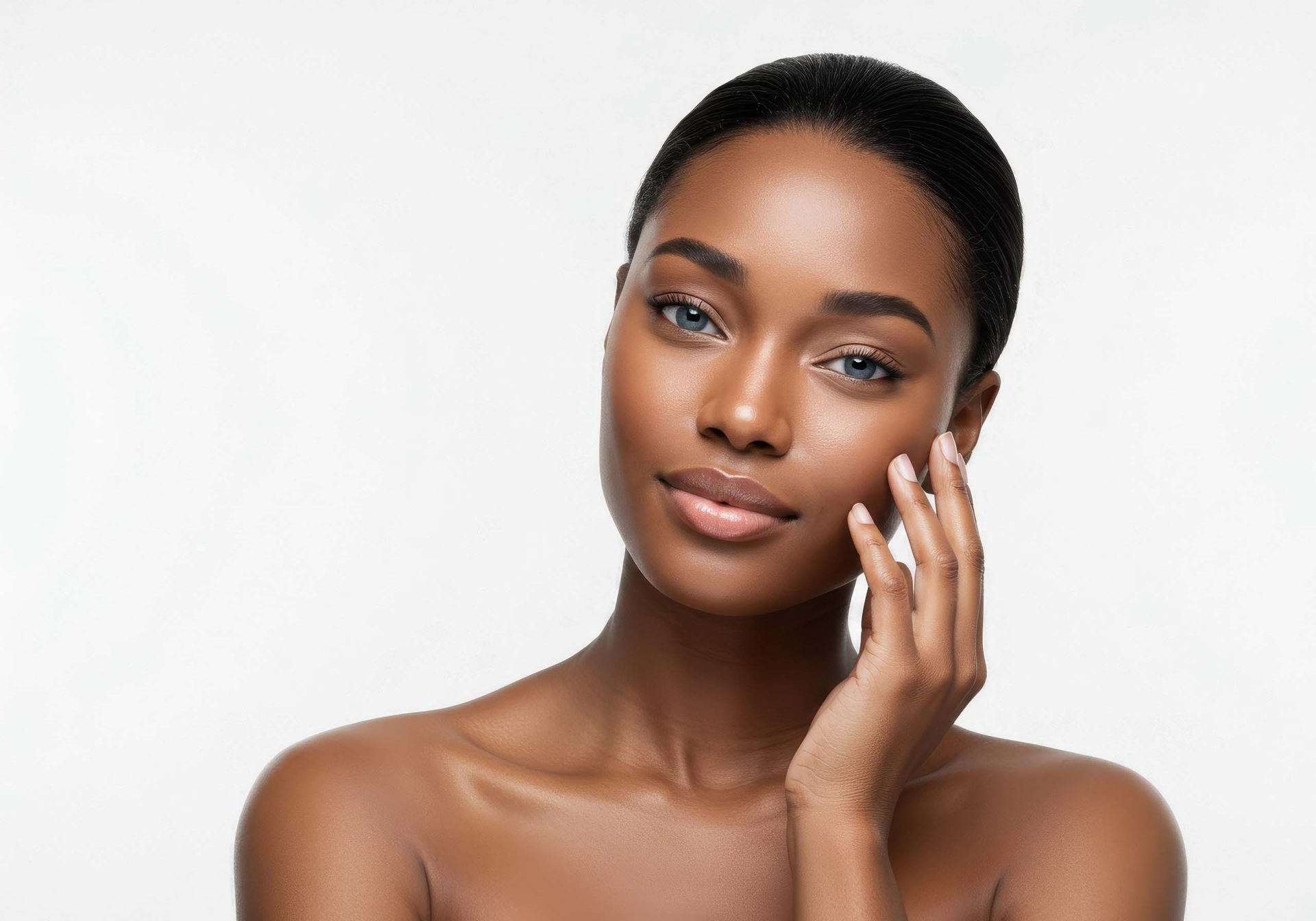 african-model-seamless-white-background