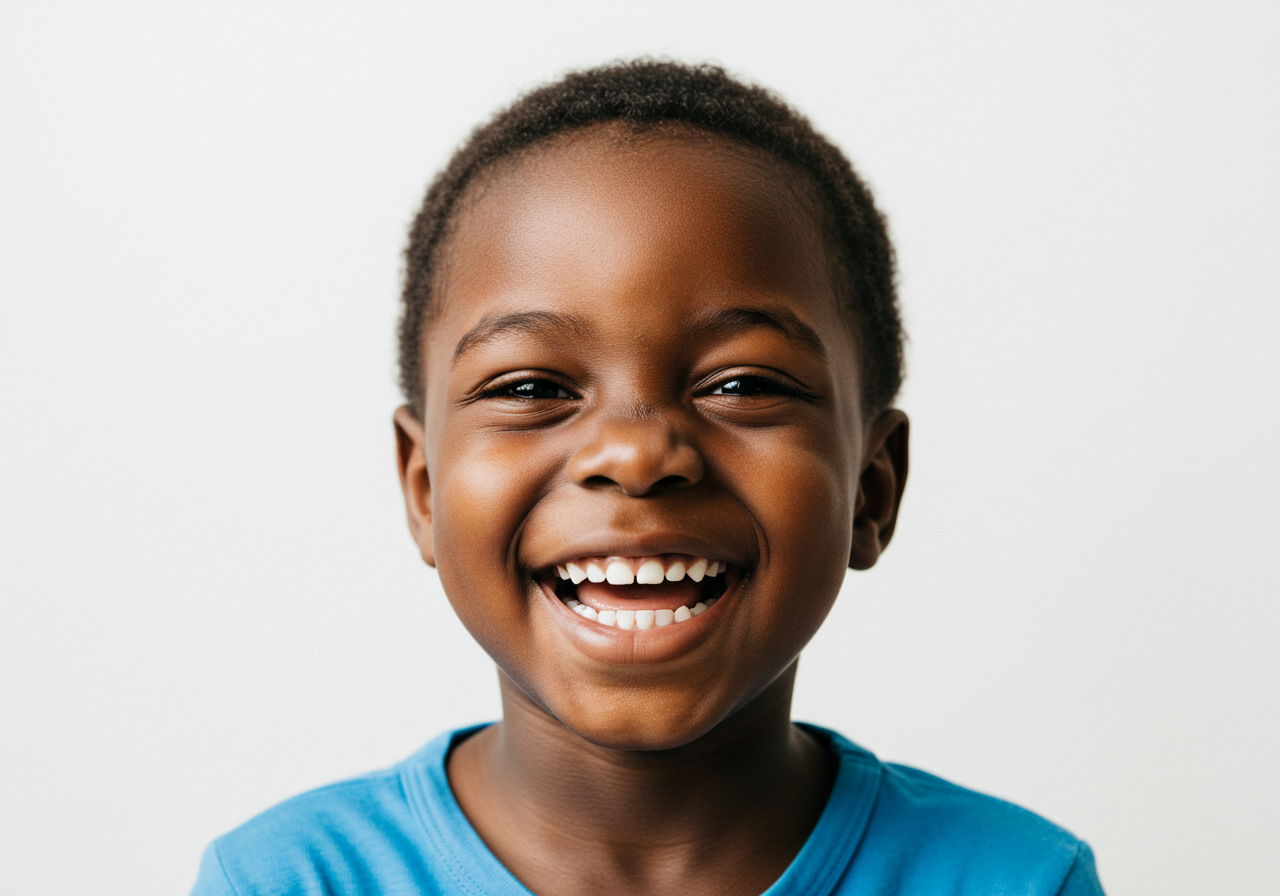 portrait-of-a-child-laughing-against-a-white-background