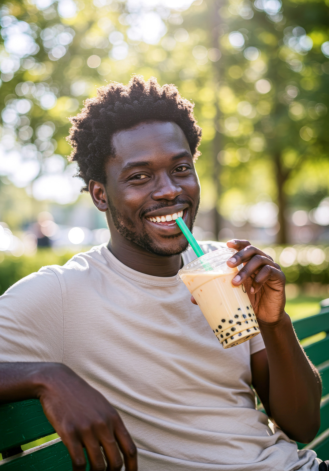 a-young-african-man-enjoys-drinking-boba-milk-tea