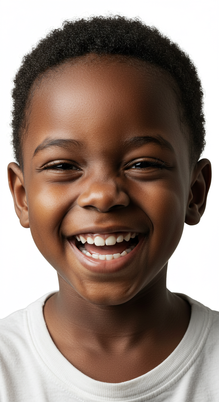 portrait-of-a-child-laughing-against-a-white-background